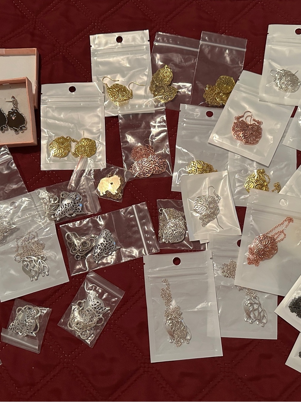 50+ PIECES Lot of Pomeranian Dog Themed Jewelry. Pins, Necklaces, Earrings